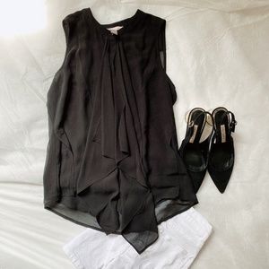 Forever21 Black Sleeveless button down Top